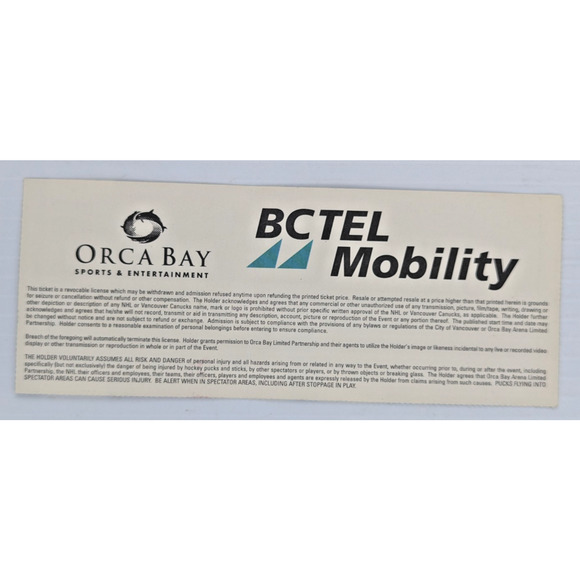 1998/99 Vancouver Canuks vs Edmonton Oilers NHL Hockey Ticket Stub - Picture 4 of 5